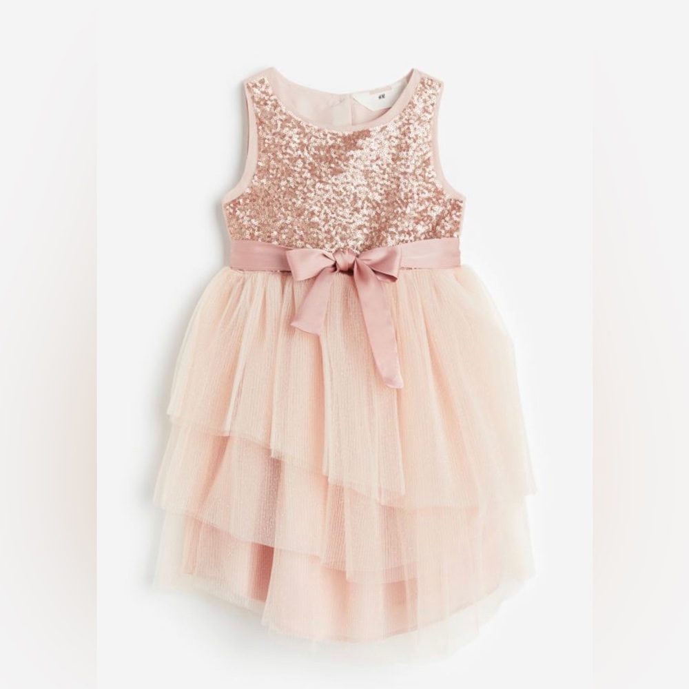 Dress with sequined bodice.